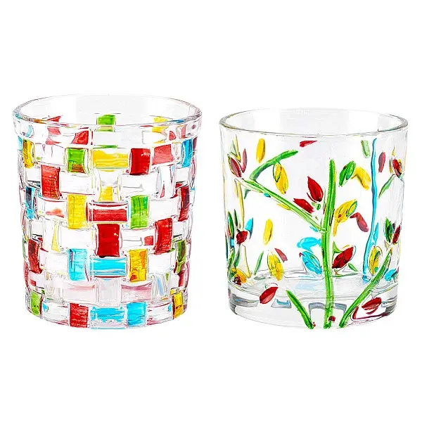 2Pcs 2 Styles Glass Crystal Cup