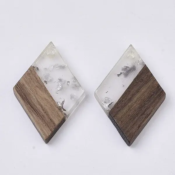 Transparent Resin & Walnut Wood Pendants