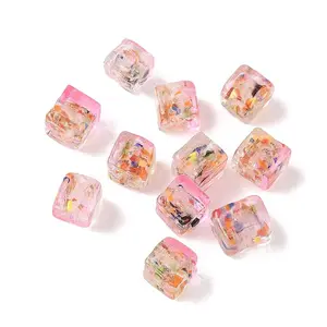 Baking Painted Handmade Gold Sand Lampwork Beads