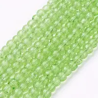 1 Strand Transparent Crackle Glass Round Beads Strands