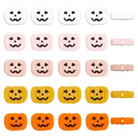 20Pcs 5 Colors Pumpkin Jack-O'-Lantern Halloween Food Grade Eco-Friendly Silicone Beads