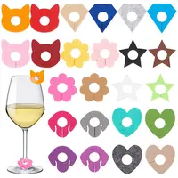 24Pcs 24 Styles Felt Wine Glass Charms