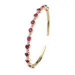 Cubic Zirconia Flat Round Open Cuff Bangle