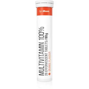 GymBeam Multivitamin 100% šumivé tablety pro podporu imunitního systému příchuť Orange 20 tbl