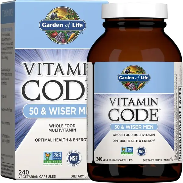 Garden of Life RAW Vitamin Code 50 & Wiser Men komplexný multivitamín pre mužov 240 cps