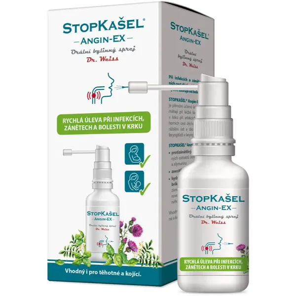 Dr.Weiss Angin-EX sprej na bolest v krku sprej na úľavu od bolesti v krku 30 ml