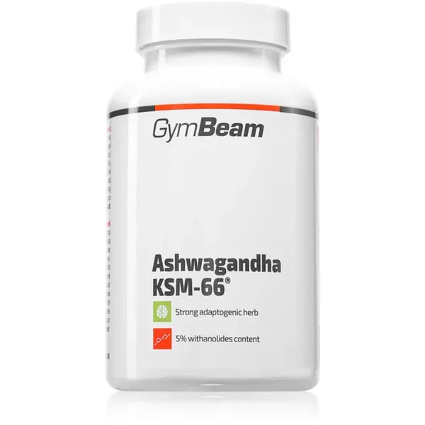 GymBeam Ashwagandha KSM-66® kapsuly na podporu fyzického a duševného zdravia 90 cps
