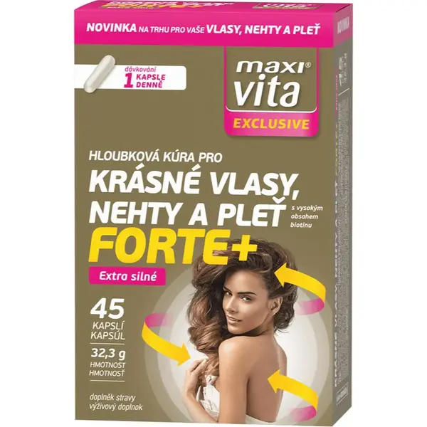 Maxi Vita Exclusive Krásne vlasy, nechty a pokožka kapsuly pre krásne vlasy, pleť a nechty 45 cps