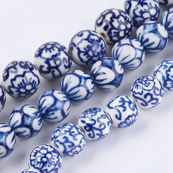 Handmade Blue and White Porcelain Beads