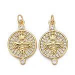Brass Micro Pave Clear Cubic Zirconia Pendants