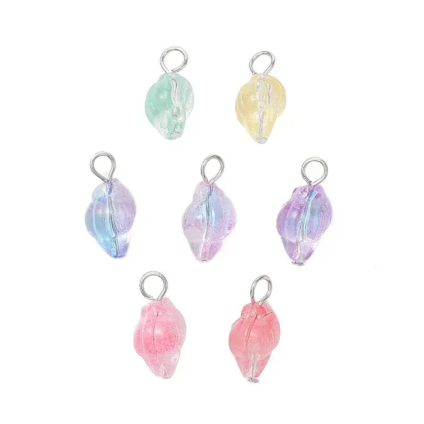 Transparent Spray Paint Glass Pendants
