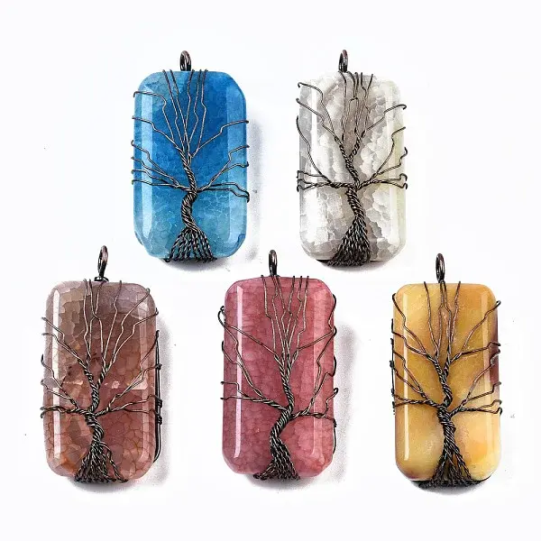Natural Crackle Agate Big Pendants