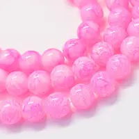 Baking Painted Glass Round Bead Strands