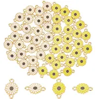 50Pcs 2 Colors Golden Tone Alloy Connector Charms