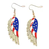 Independence Day Theme Alloy Enamel Dangle Earrings for Women