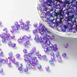 Bicone AB Color Plated Eco-Friendly Transparent Acrylic Beads