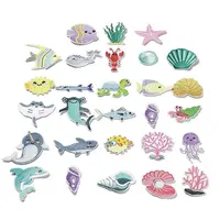 28Pcs Marine Animal Theme Polyester Iron on/Sew On Patches