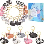 1 Set Cat Alloy Enamel Pendant Locking Stitch Markers