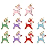 10Pcs 5 Colors Alloy Enamel Pendants