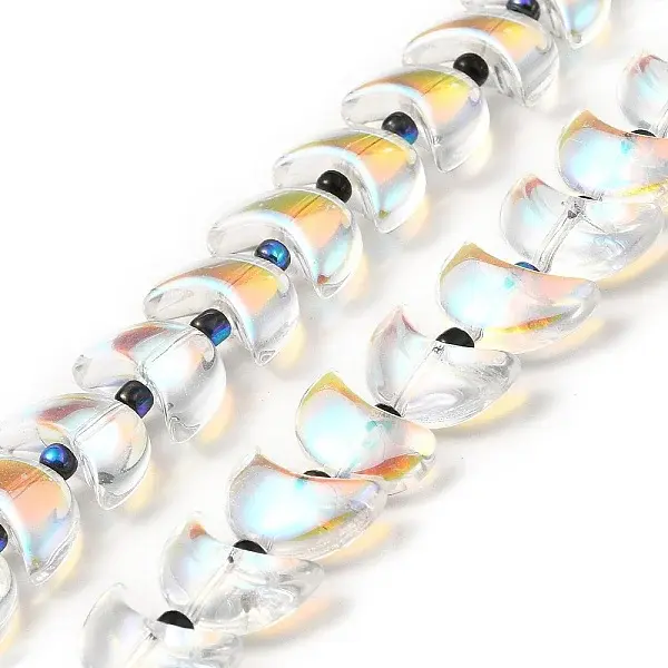 Transparent Electroplate Glass Beads Strands