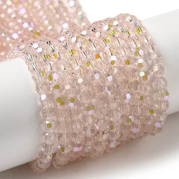Electroplate Transparent Glass Beads Strands