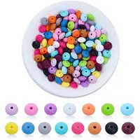 150Pcs 15 Style Food Grade Eco-Friendly Silicone Abacus Beads