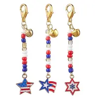 3Pcs Independence Day Alloy Enamel Pendant Decorations