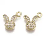 Brass Micro Cubic Zirconia Bunny Charms