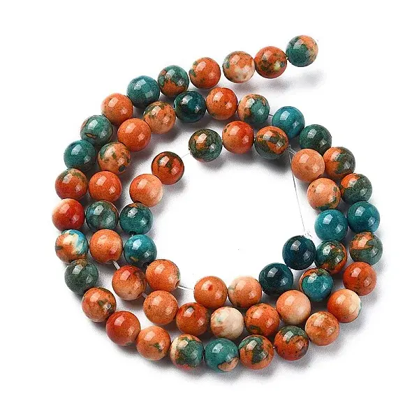 Synthetic Ocean White Jade Round Beads Strands