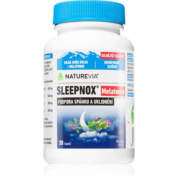 NatureVia Sleepnox Melatonin kapsle při potížích se spánkem a usínáním 30 cps