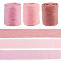 3 Rolls 3 Colors Wrinkle Polyester Ribbon