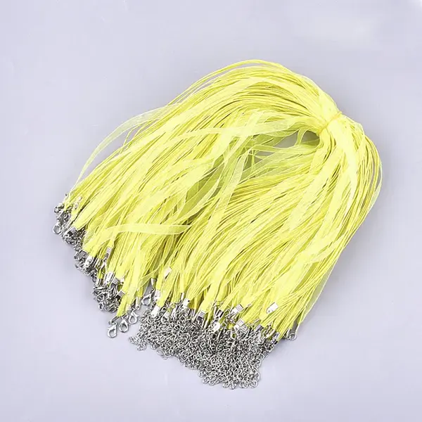 Waxed Cord and Organza Ribbon Necklace Making