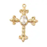 Brass Micro Pave Clear Cubic Zirconia Pendants