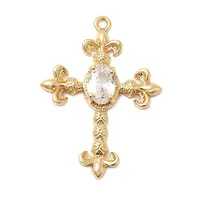 Brass Micro Pave Clear Cubic Zirconia Pendants