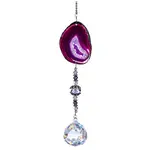 Agate & Crystal Glass Sun Catcher Pendant