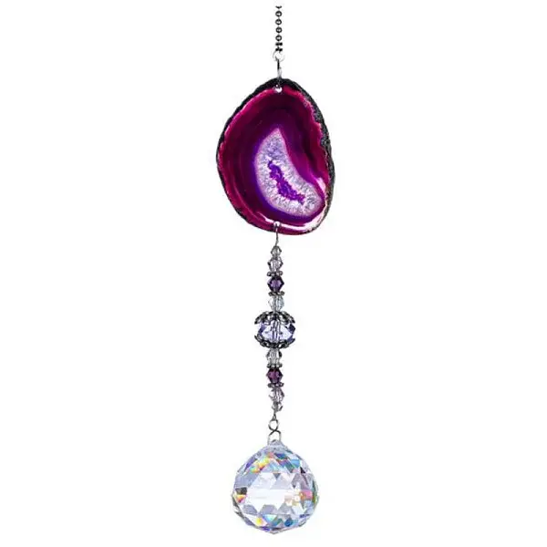 Agate & Crystal Glass Sun Catcher Pendant