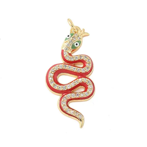 Brass Micro Pave Cubic Zirconia Enamel Pendants