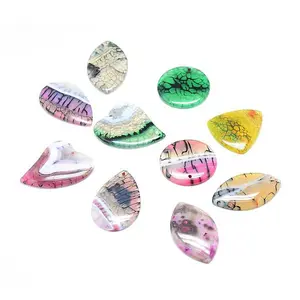 Natural Crackle Agate Stone Pendants