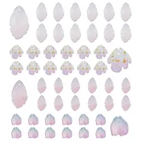 80Pcs 4 Style Glass Pendants