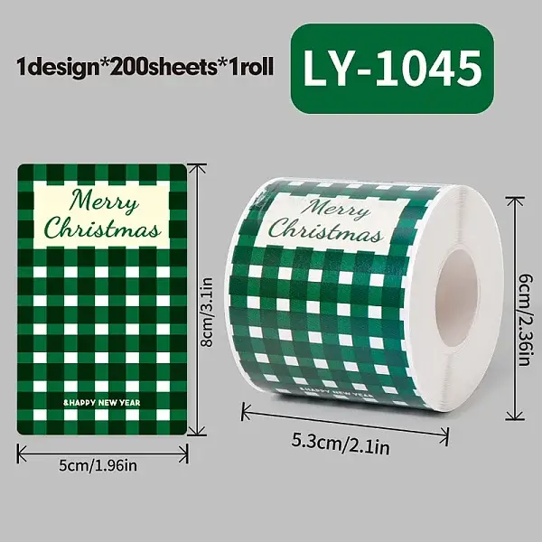 200Pcs Christmas Theme Paper Self-Adhesive Stickers