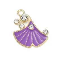 Alloy Enamel Pendants with Rhinestone