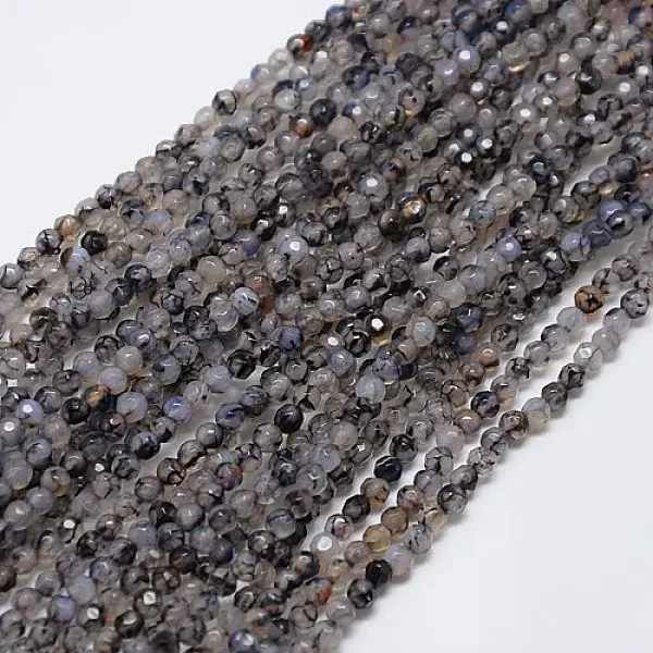 Natural Agate Round Beads Strand