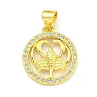 Brass Micro Pave Cubic Zirconia Pendants