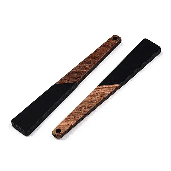 Opaque Resin & Walnut Wood Big Pendants