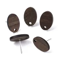 Walnut Wood Stud Earring Findings