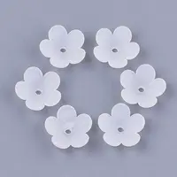 5-Petal Transparent Acrylic Bead Caps
