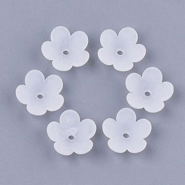 5-Petal Transparent Acrylic Bead Caps