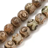 Natural Tibetan 3-Eye dZi Agate Beads Strands