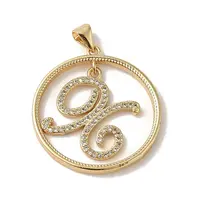 Brass Micro Pave Cubic Zirconia Pendants