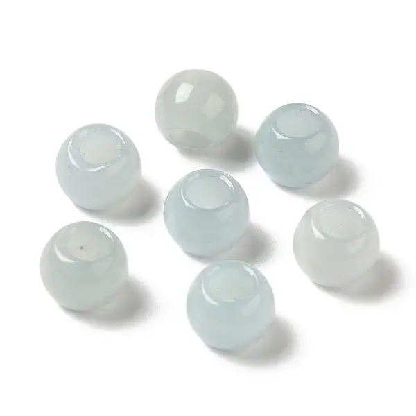 Natural White Jade(Dyed) Gemstone European Beads
